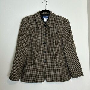Vintage Pendleton Wool Suit Jacket Blazer Herringbone Pattern‎ Yellow Black
